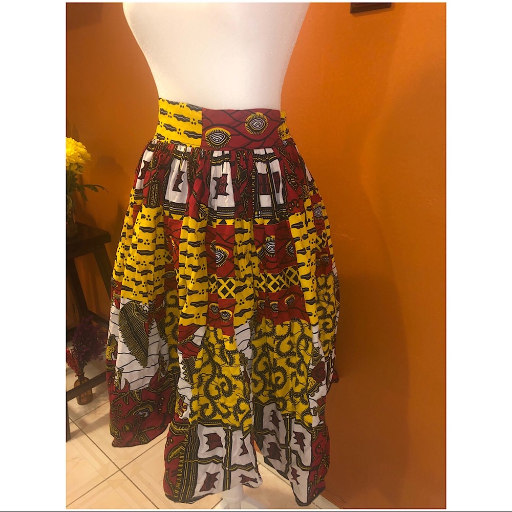 African Print Midi Skirt